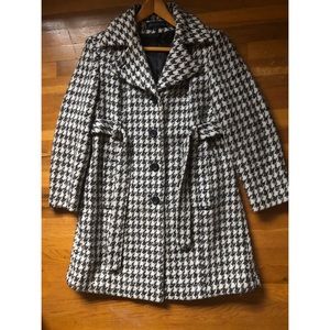 Anne Klein Houndstooth Coat L